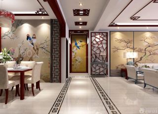 中式家装客厅走廊装修效果图