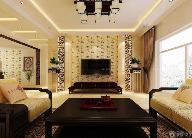 简中式客厅组合沙发装修效果图片
