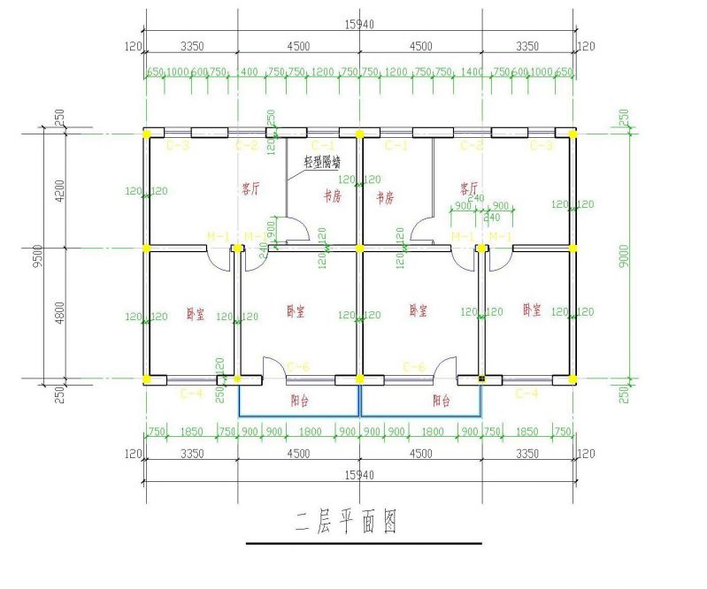 最新农村别墅二层平面设计效果图