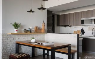 60平米房屋厨房餐厅隔断墙装修效果图欣赏2023