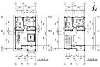两层简易别墅设计平面图