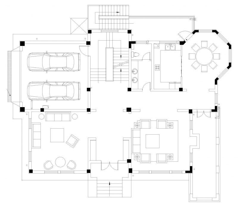 高档两层别墅设计平面图