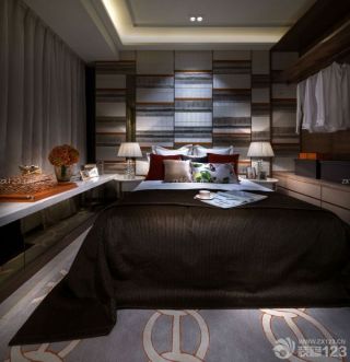 中式卧室最新装修设计床头背景墙效果图片