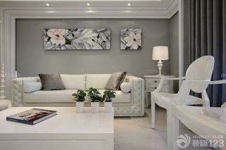 新古典主义风格客厅沙发背景墙装修图片