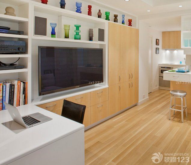 40平米小户型客厅组合电视柜装修效果图欣赏