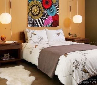 卧室黄色墙面装修效果图大全2023图片小户型 