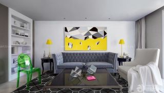 最新现代时尚公寓客厅沙发背景墙图片