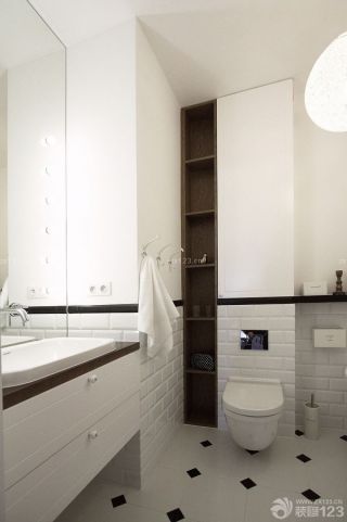 家装卫生间浴室入墙式马桶装修效果图片