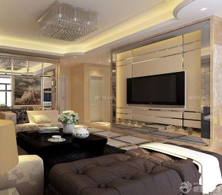 现代风格小户型室内客厅电视背景墙装修效果图大全2023图片