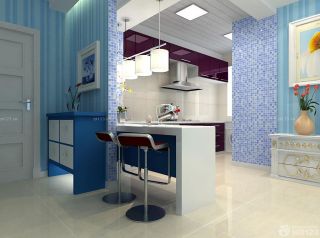 最新地中海风格厨房吧台设计装修样板间