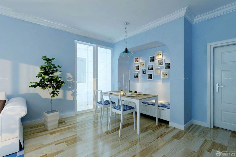 地中海风格家居蓝色墙面装修样板间欣赏