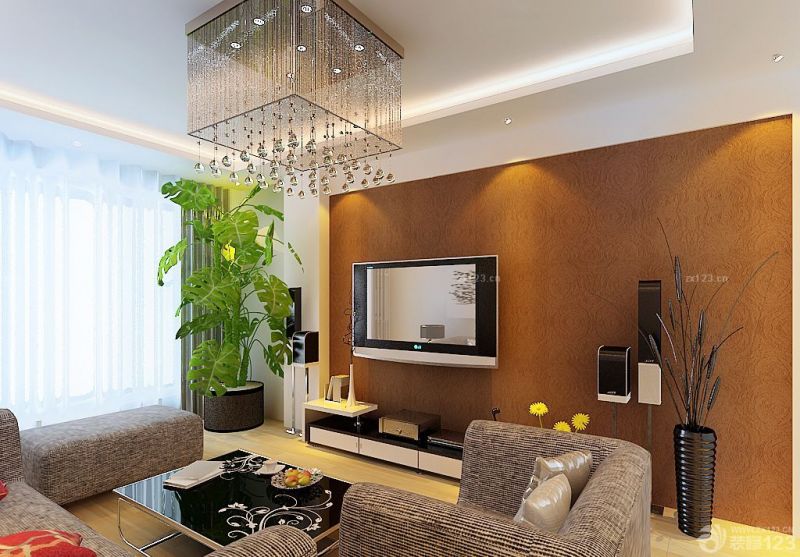 2025最新家装硅藻泥背景墙设计装修效果图客厅