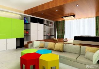 时尚现代风格家装客厅色彩搭配效果图欣赏