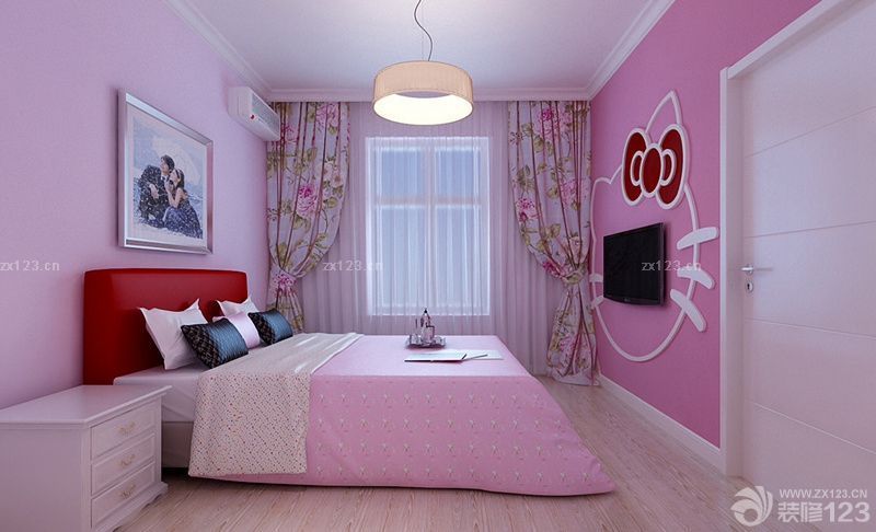 现代风格家装卧室双人床设计装修图片