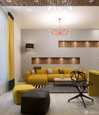 创意超小客厅沙发背景墙装修效果图