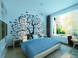 卧室硅藻泥背景墙面装饰效果图2023