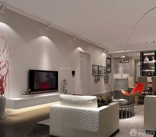 2023现代简约家装客厅电视硅藻泥背景墙装修效果图