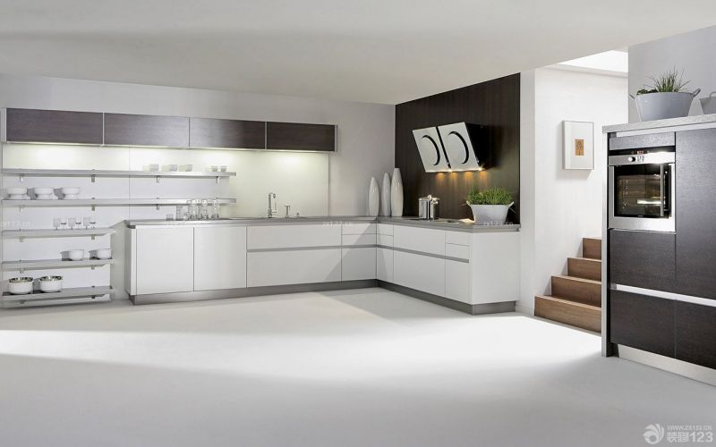 136平米房子家庭开放式厨房装修设计效果图片大全