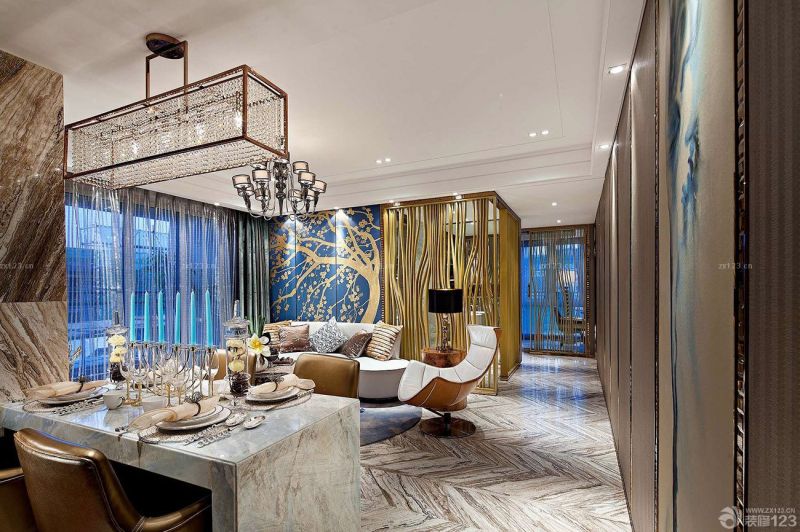 136平米房子简欧餐厅装修设计图片欣赏