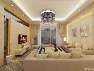 最新三室两厅欧式家庭客厅沙发摆放装修效果图大全