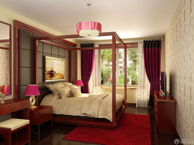 2023现代中式风格70平方房子卧室装修设计图片大全