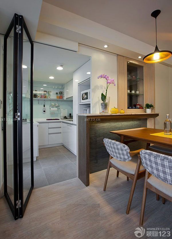 90平三居室北欧简约风格餐厅装修样板间大全
