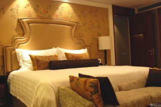 酒店客房床头墙壁纸装修效果图片大全