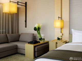 小型酒店客房床头壁灯装修效果图片