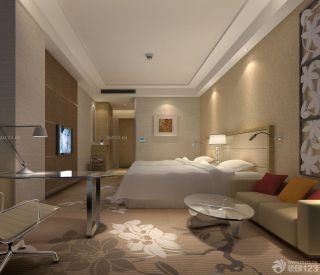 小型酒店客房简约电视墙装修设计图2023图片 