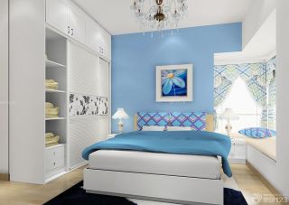 现代小别墅卧室床头装饰画装修效果图大全2023图片