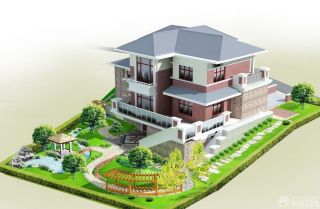 2023现代自建房别墅庭院设计效果图