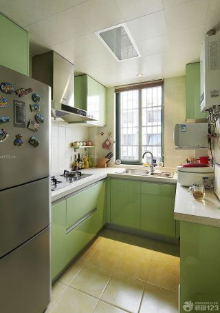 6平米厨房绿色橱柜装饰图片大全