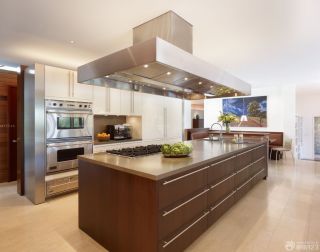 家装厨房棕色橱柜装修效果图大全2023图片