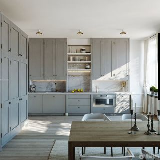 家装厨房灰色橱柜装修效果图大全2023图片