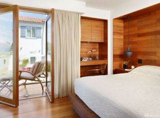 小户型卧室纯色窗帘装修效果图大全2023图片