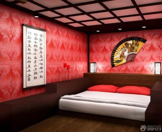 中式卧室壁纸颜色搭配装修效果图大全2023图片