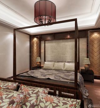 新中式风格卧室装修效果图大全2023图片