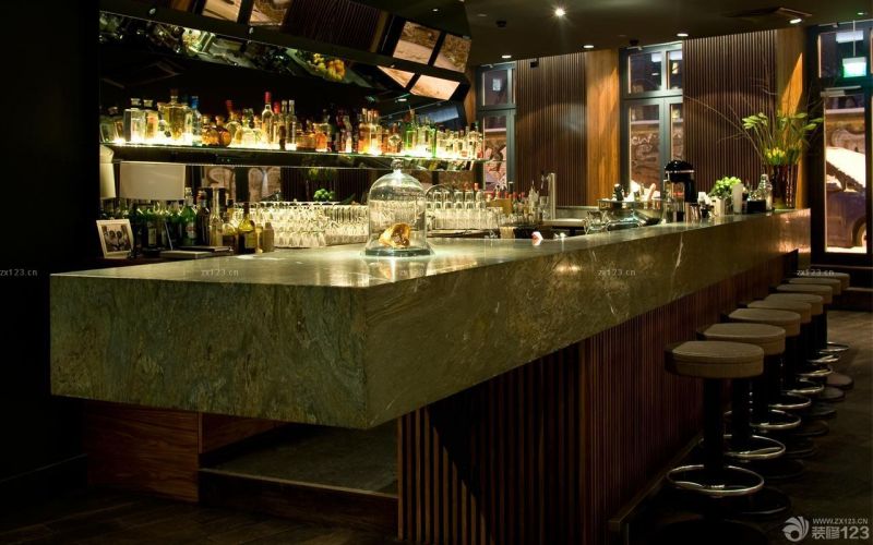 2025小型酒店室内吧台效果图 
