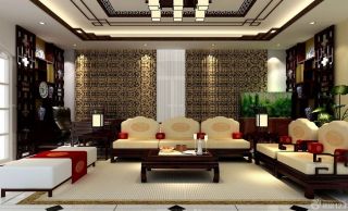 客厅中式实木沙发摆放装修效果图大全2023图片