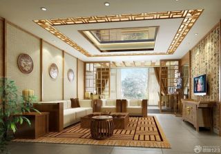 中式客厅装饰装修效果图大全2023图片