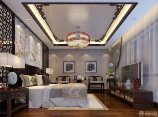 中式卧室装潢设计效果图2023