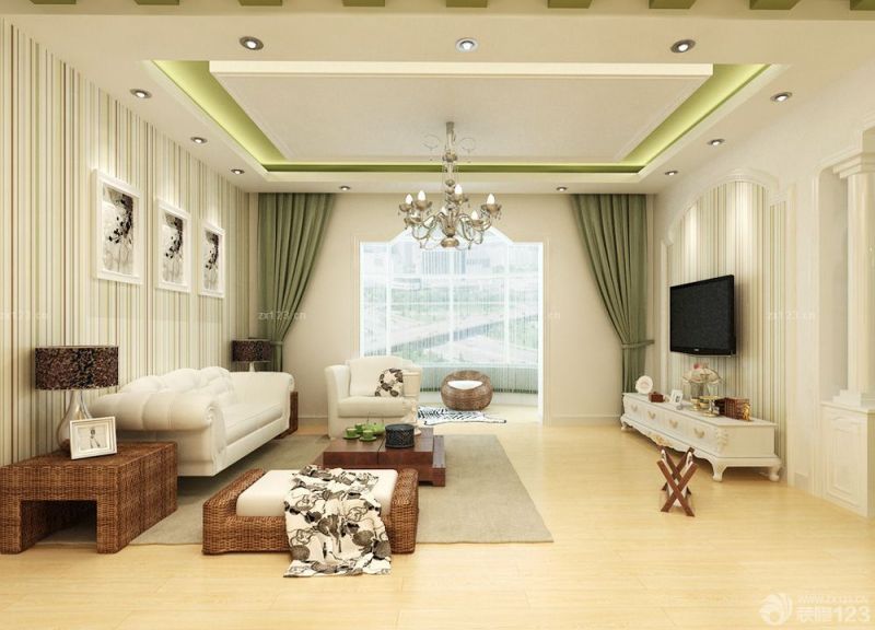 田园客厅2025多人沙发装修效果图片大全