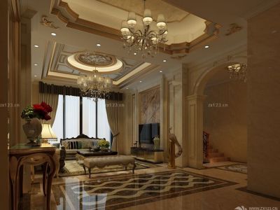 水悦龙湾别墅-357㎡-混搭风效果图