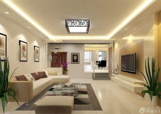 现代家装客厅吸顶灯效果图大全2023