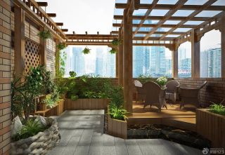2023最新中式家装阳台花园装修效果图