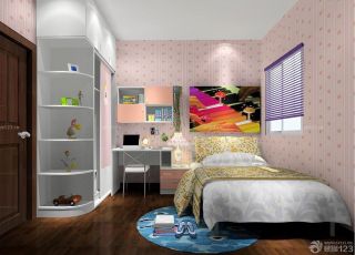 小卧室室内转角电脑桌书柜衣柜组合简约装饰图片
