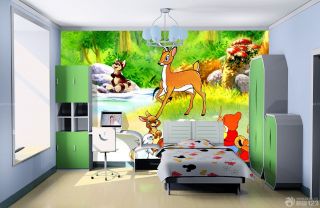 个性儿童房卧室墙绘设计图片