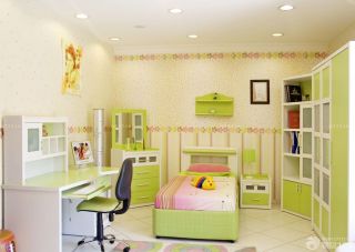 儿童房间设计壁纸颜色搭配效果实景图