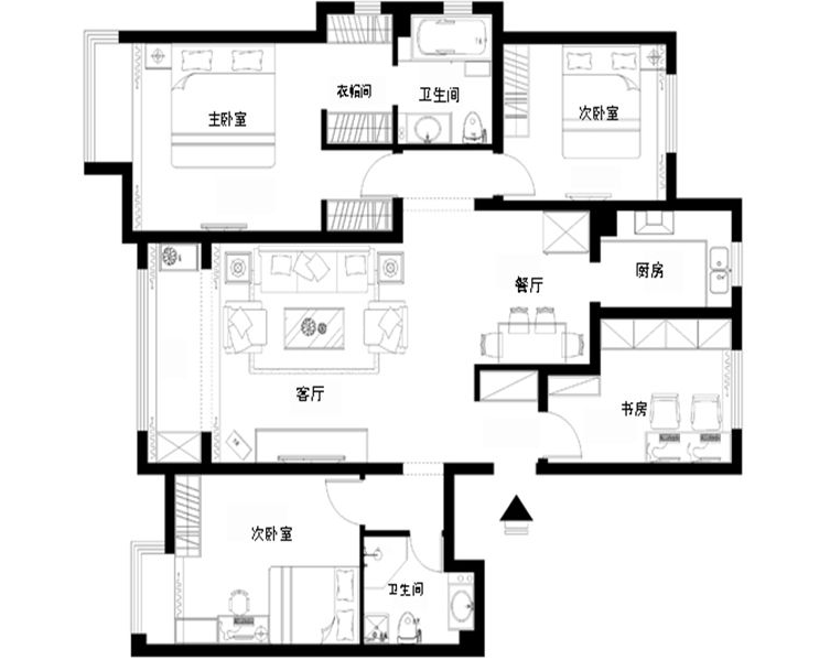 2023三居房子户型图设计