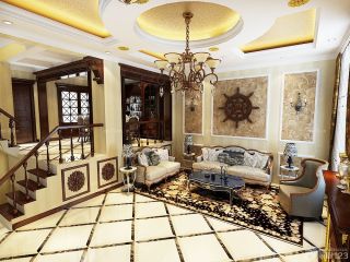 欧式风格家庭客厅装修效果图大全2023图片